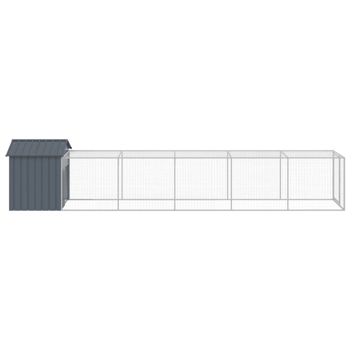 Coteț de pui cu incintă antracit 117x609x123 cm oțel galvanizat - WALTI WALTI