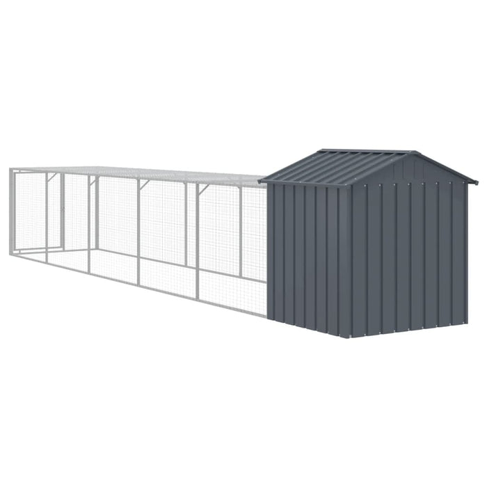 Coteț de pui cu incintă antracit 117x609x123 cm oțel galvanizat - WALTI WALTI