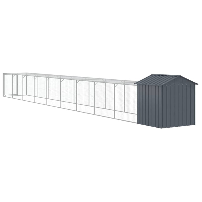 Coteț de pui cu incintă antracit 117x1017x123cm oțel galvanizat - WALTI WALTI