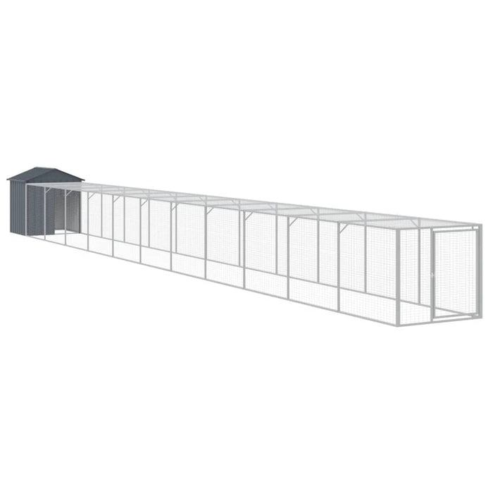 Coteț de pui cu incintă antracit 117x1221x123cm oțel galvanizat - WALTI WALTI