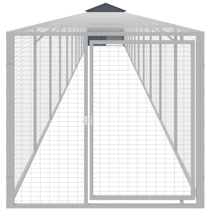 Coteț de pui cu incintă antracit 117x1221x123cm oțel galvanizat - WALTI WALTI