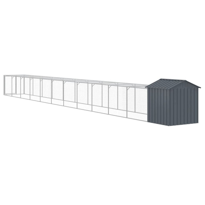 Coteț de pui cu incintă antracit 117x1221x123cm oțel galvanizat - WALTI WALTI
