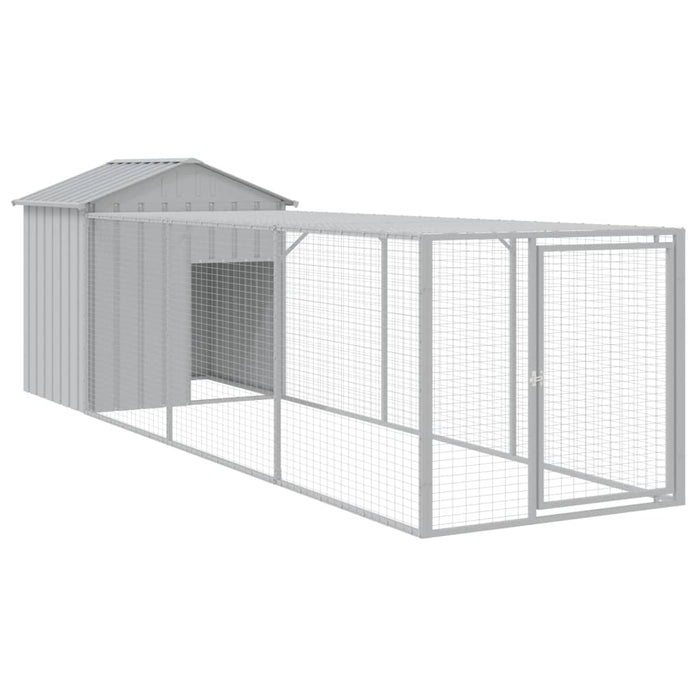 Coteț pui cu incintă gri deschis 117x405x123 cm oțel galvanizat - WALTI WALTI