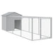 Coteț pui cu incintă gri deschis 117x405x123 cm oțel galvanizat - WALTI WALTI