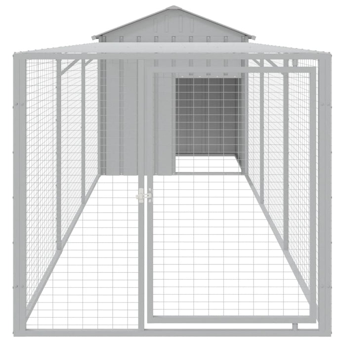 Coteț pui cu incintă gri deschis 117x405x123 cm oțel galvanizat - WALTI WALTI