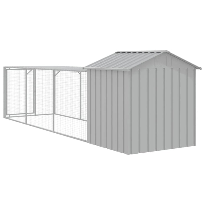 Coteț pui cu incintă gri deschis 117x405x123 cm oțel galvanizat - WALTI WALTI