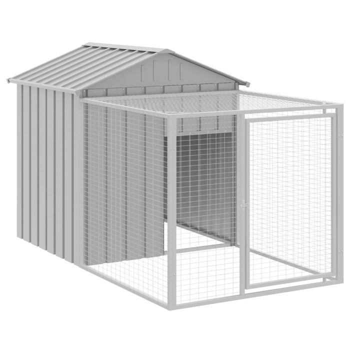Coteț pui cu incintă gri deschis 117x405x123 cm oțel galvanizat - WALTI WALTI