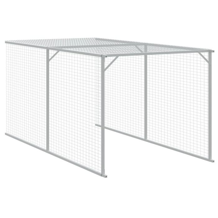 Coteț pui cu incintă gri deschis 117x405x123 cm oțel galvanizat - WALTI WALTI