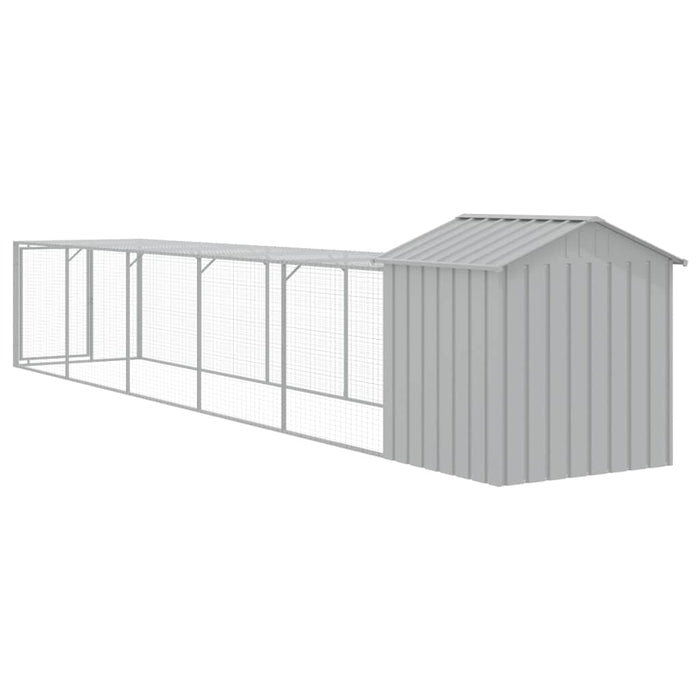 Coteț pui cu incintă gri deschis 117x609x123 cm oțel galvanizat - WALTI WALTI