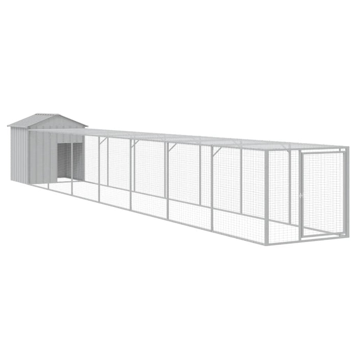Coteț pui cu incintă gri deschis 117x813x123 cm oțel galvanizat - WALTI WALTI