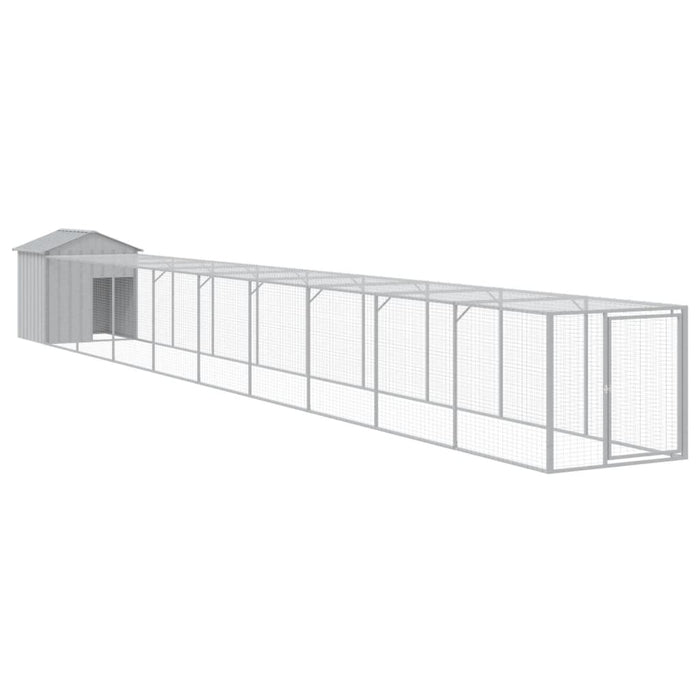 Coteț pui cu incintă gri deschis 117x1017x123cm oțel galvanizat - WALTI WALTI