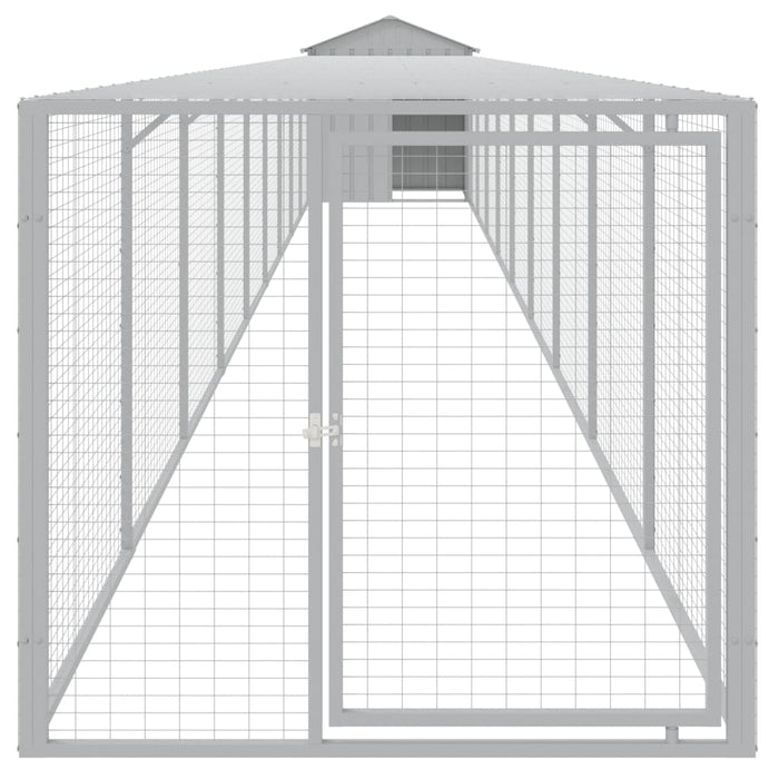 Coteț pui cu incintă gri deschis 117x1017x123cm oțel galvanizat - WALTI WALTI