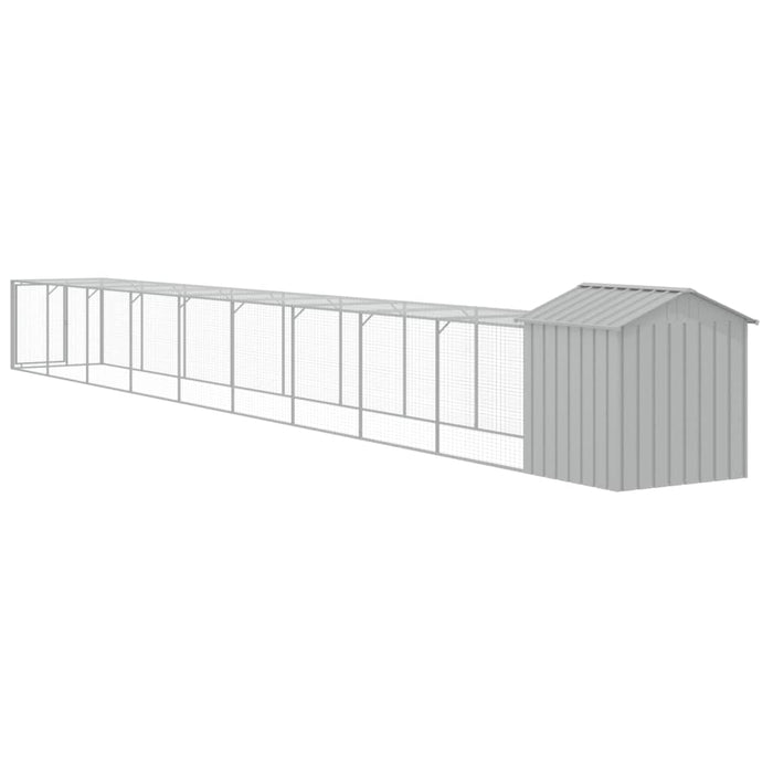 Coteț pui cu incintă gri deschis 117x1017x123cm oțel galvanizat - WALTI WALTI