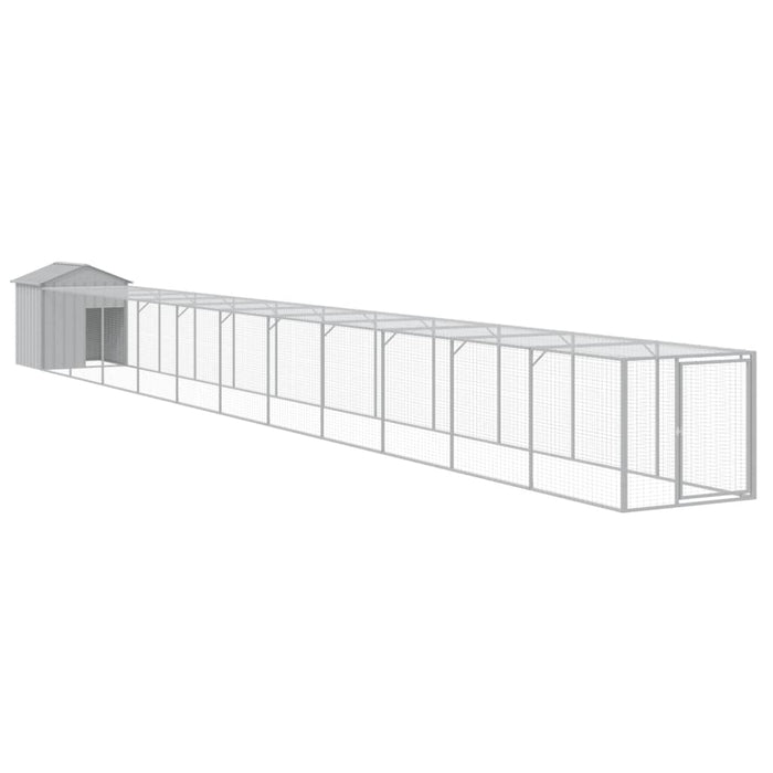 Coteț pui cu incintă gri deschis 117x1221x123cm oțel galvanizat - WALTI WALTI