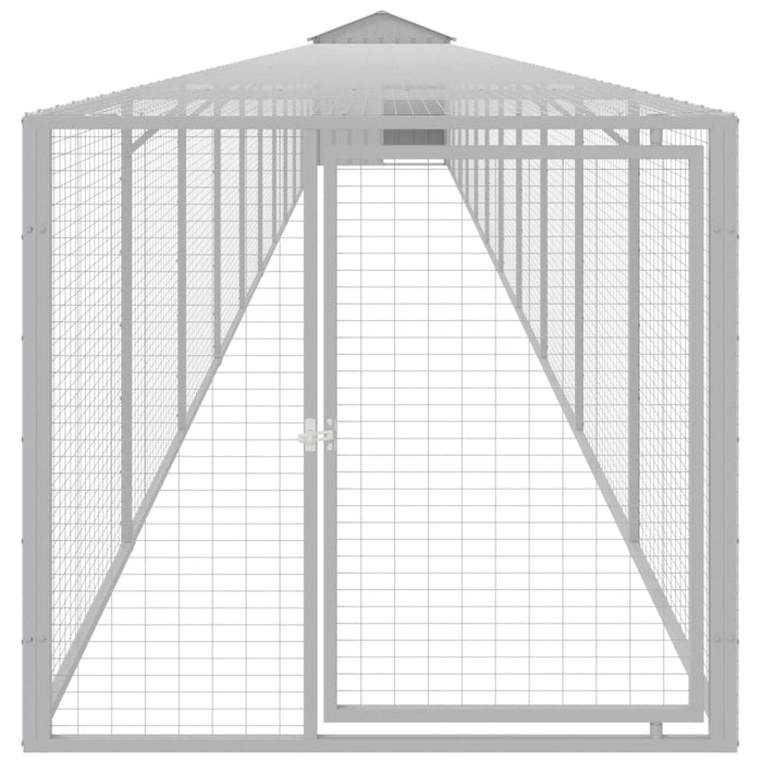 Coteț pui cu incintă gri deschis 117x1221x123cm oțel galvanizat - WALTI WALTI