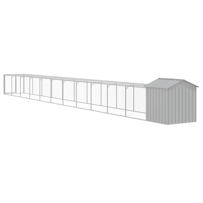 Coteț pui cu incintă gri deschis 117x1221x123cm oțel galvanizat - WALTI WALTI