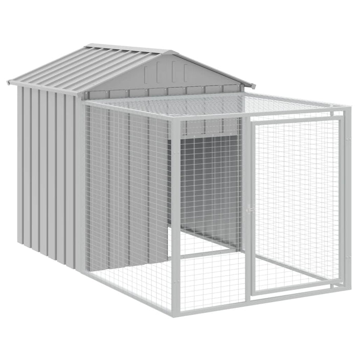 Coteț pui cu incintă gri deschis 117x1221x123cm oțel galvanizat - WALTI WALTI