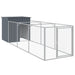 Cușcă câine cu țarc antracit 110x405x110 cm oțel galvanizat - WALTI WALTI