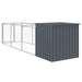 Cușcă câine cu țarc antracit 110x405x110 cm oțel galvanizat - WALTI WALTI