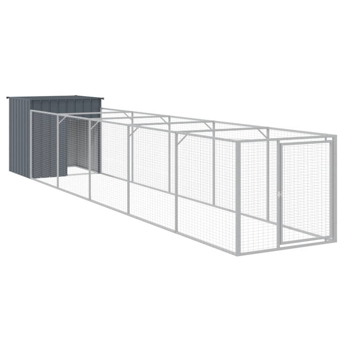 Cușcă câine cu țarc antracit 110x609x110 cm oțel galvanizat - WALTI WALTI