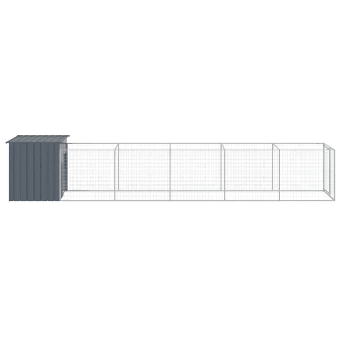 Cușcă câine cu țarc antracit 110x609x110 cm oțel galvanizat - WALTI WALTI