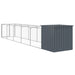 Cușcă câine cu țarc antracit 110x609x110 cm oțel galvanizat - WALTI WALTI