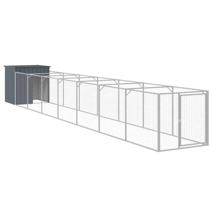Cușcă câine cu țarc antracit 110x813x110 cm oțel galvanizat - WALTI WALTI