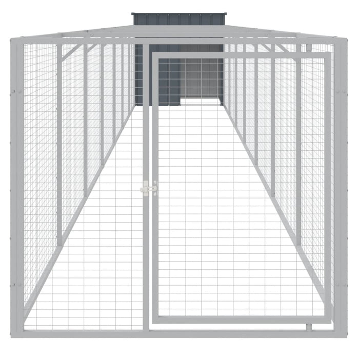 Cușcă câine cu țarc antracit 110x813x110 cm oțel galvanizat - WALTI WALTI
