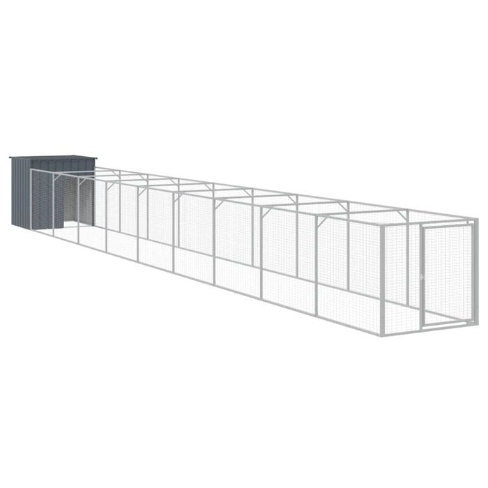 Cușcă câine cu țarc antracit 110x1017x110 cm oțel galvanizat - WALTI WALTI