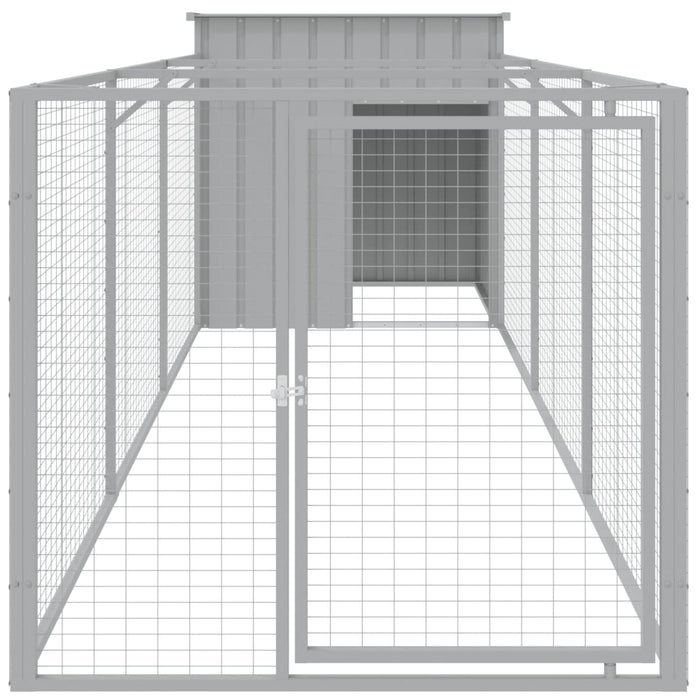 Cușcă de câine & țarc gri deschis 110x405x110cm oțel galvanizat - WALTI WALTI