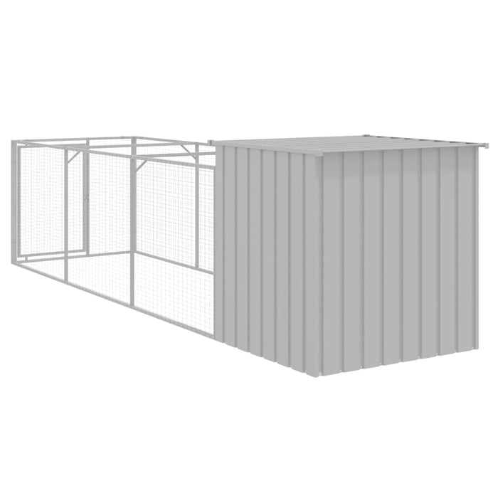 Cușcă de câine & țarc gri deschis 110x405x110cm oțel galvanizat - WALTI WALTI