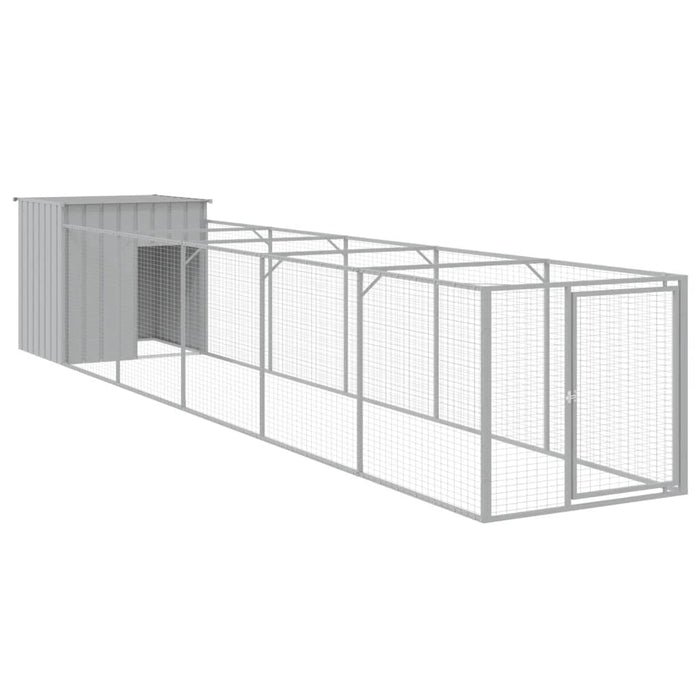 Cușcă de câine & țarc gri deschis 110x609x110cm oțel galvanizat - WALTI WALTI