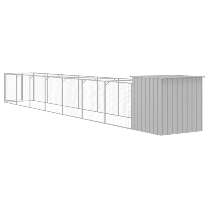 Cușcă de câine & țarc gri deschis 110x813x110cm oțel galvanizat - WALTI WALTI