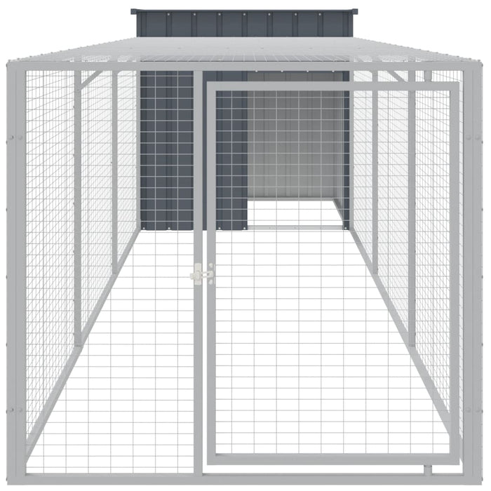 Coteț de pui cu incintă antracit 110x405x110 cm oțel galvanizat - WALTI WALTI