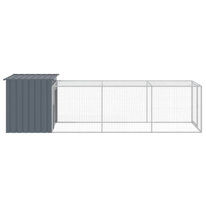 Coteț de pui cu incintă antracit 110x405x110 cm oțel galvanizat - WALTI WALTI