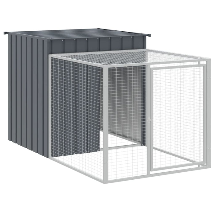 Coteț de pui cu incintă antracit 110x405x110 cm oțel galvanizat - WALTI WALTI