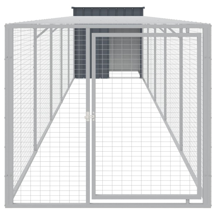 Coteț de pui cu incintă antracit 110x609x110 cm oțel galvanizat - WALTI WALTI