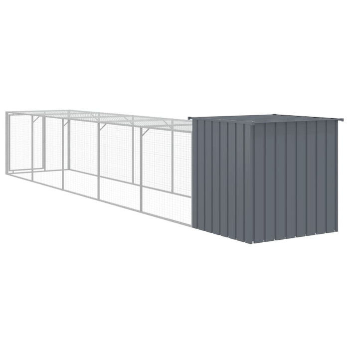 Coteț de pui cu incintă antracit 110x609x110 cm oțel galvanizat - WALTI WALTI