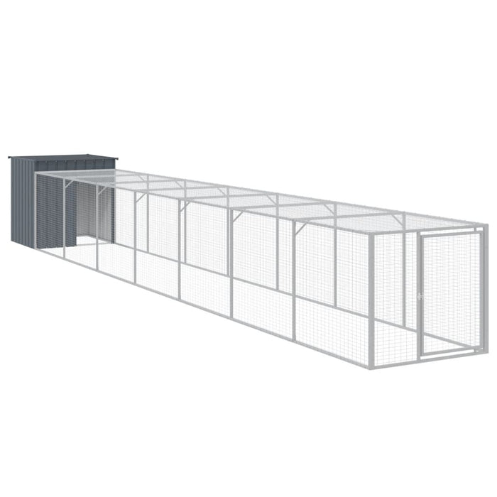 Coteț de pui cu incintă antracit 110x813x110 cm oțel galvanizat - WALTI WALTI