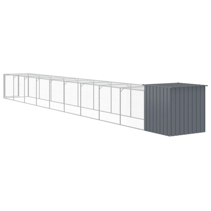 Coteț de pui cu incintă antracit 110x1017x110cm oțel galvanizat - WALTI WALTI