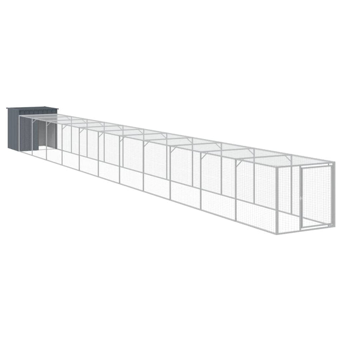 Coteț de pui cu incintă antracit 110x1221x110cm oțel galvanizat - WALTI WALTI