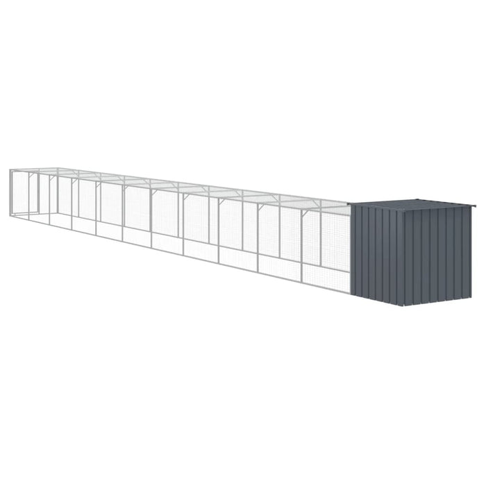 Coteț de pui cu incintă antracit 110x1221x110cm oțel galvanizat - WALTI WALTI