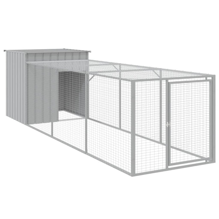 Coteț pui cu incintă gri deschis 110x405x110 cm oțel galvanizat - WALTI WALTI