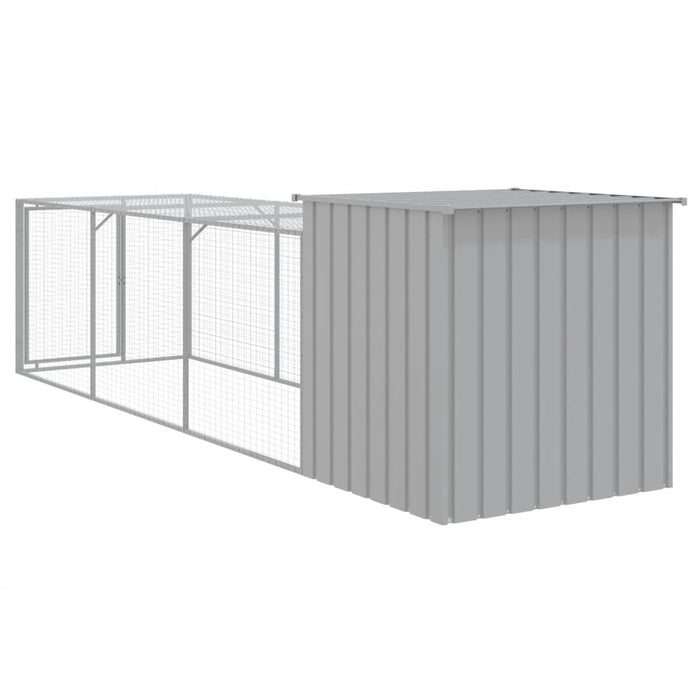 Coteț pui cu incintă gri deschis 110x405x110 cm oțel galvanizat - WALTI WALTI