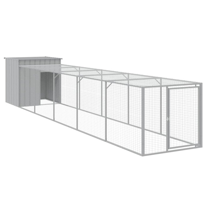 Coteț pui cu incintă gri deschis 110x609x110 cm oțel galvanizat - WALTI WALTI