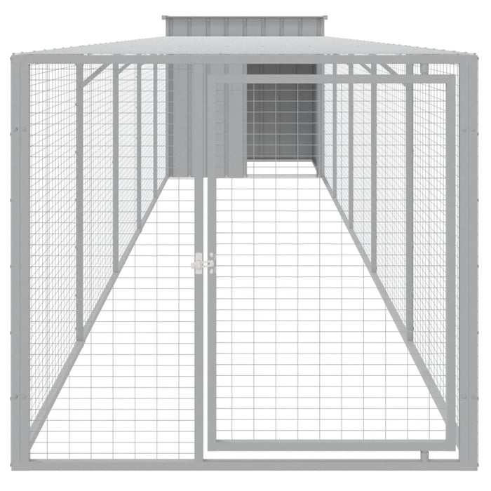 Coteț pui cu incintă gri deschis 110x609x110 cm oțel galvanizat - WALTI WALTI