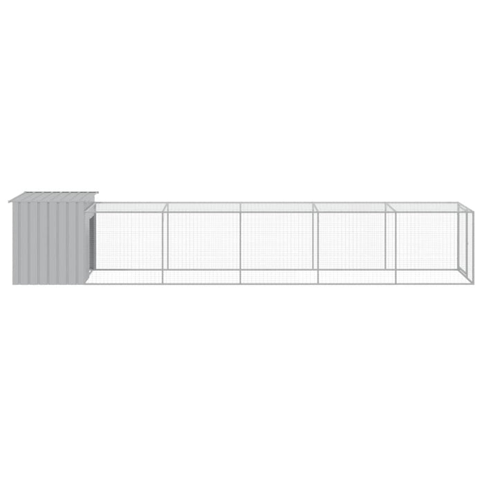 Coteț pui cu incintă gri deschis 110x609x110 cm oțel galvanizat - WALTI WALTI