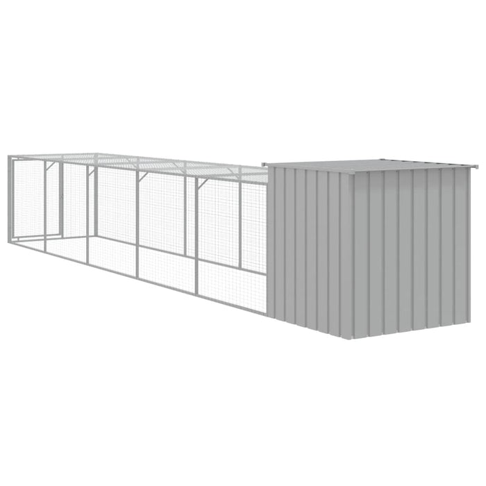 Coteț pui cu incintă gri deschis 110x609x110 cm oțel galvanizat - WALTI WALTI