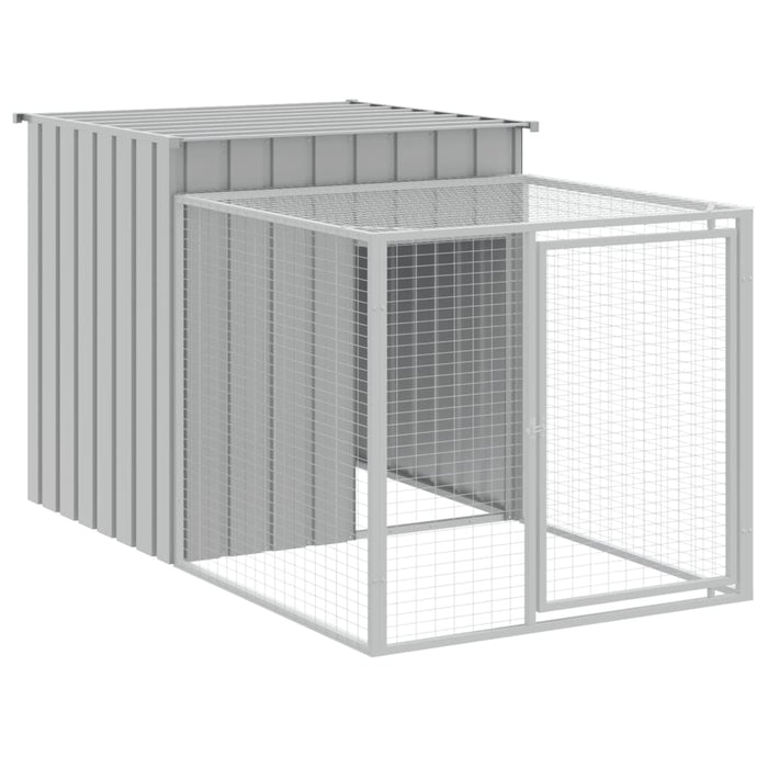 Coteț pui cu incintă gri deschis 110x609x110 cm oțel galvanizat - WALTI WALTI