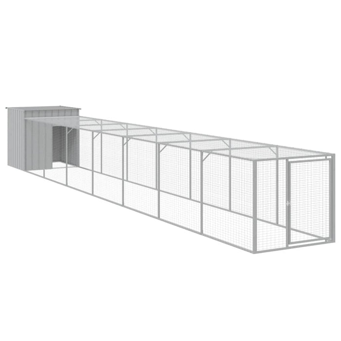Coteț pui cu incintă gri deschis 110x813x110 cm oțel galvanizat - WALTI WALTI